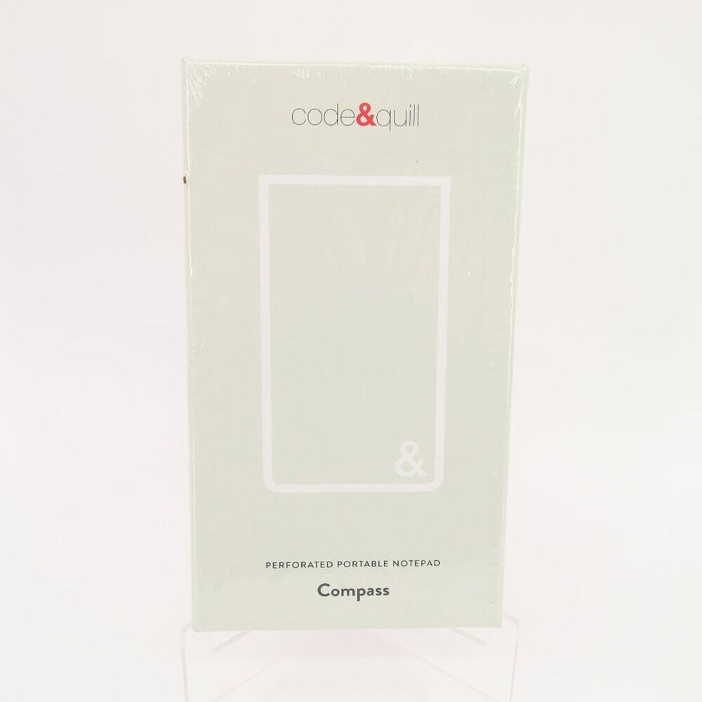 Code & Quill Gray Compass Perforated Portable Notepad Hardcover Journal